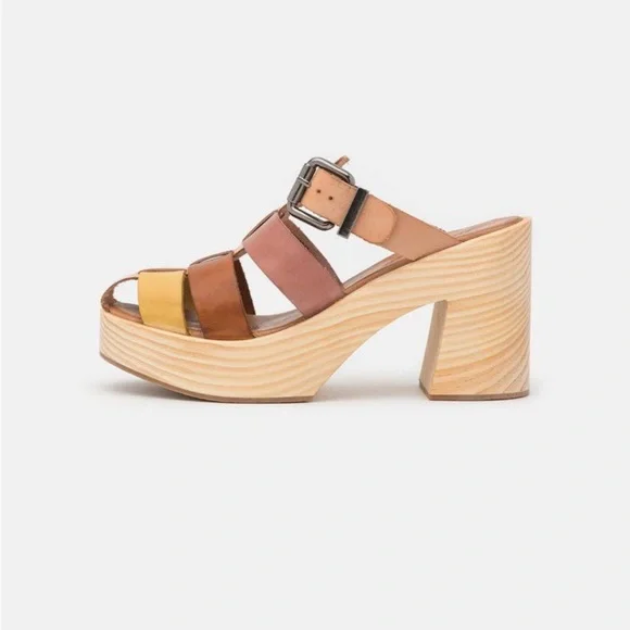 Free People Bellevue Clogs in Sunrise Multi - Picture 3 of 7